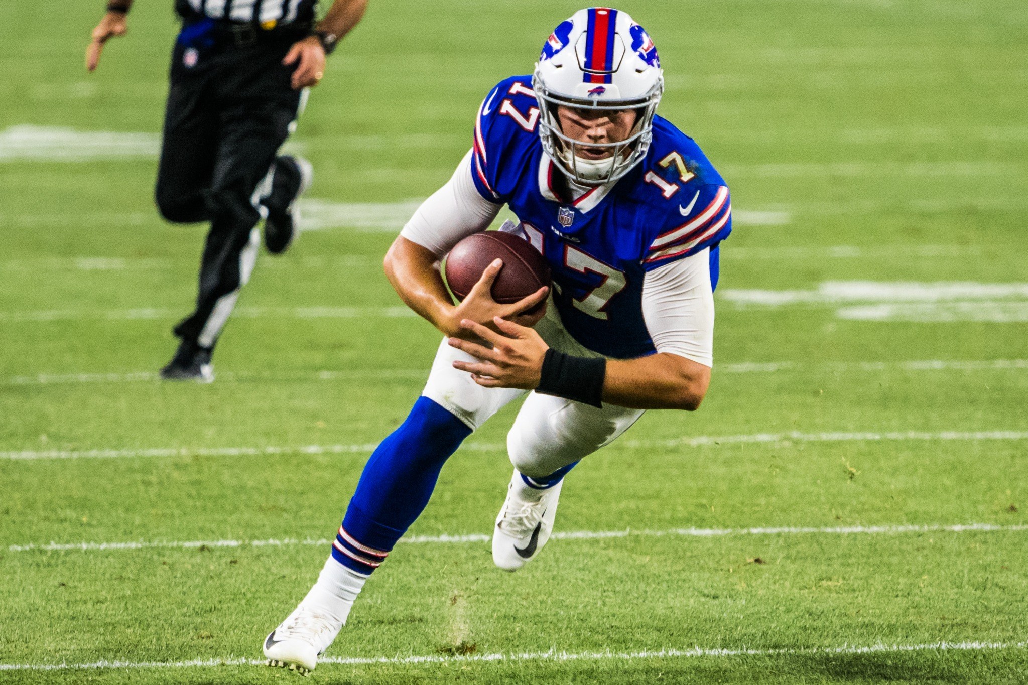 Josh Allen running with the football for Buffalo