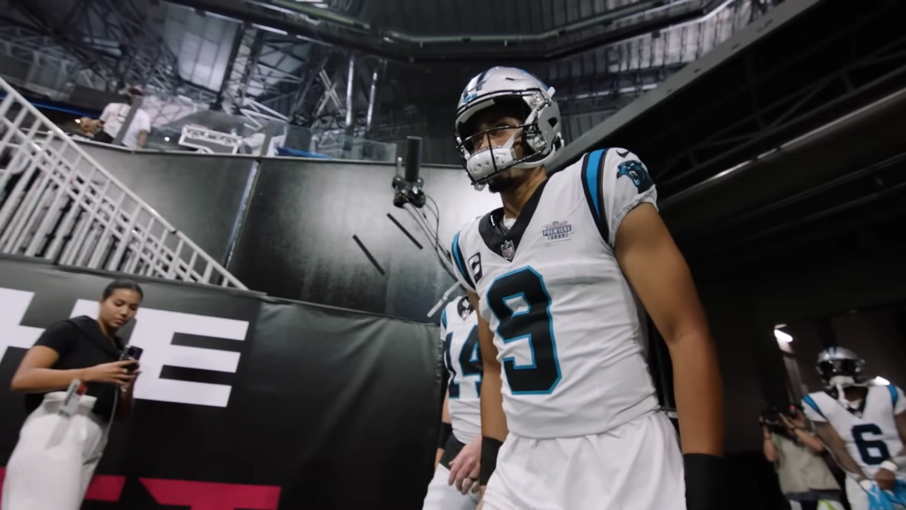 Carolina Panthers quarterback Bryce Young during a game in the 2023 season